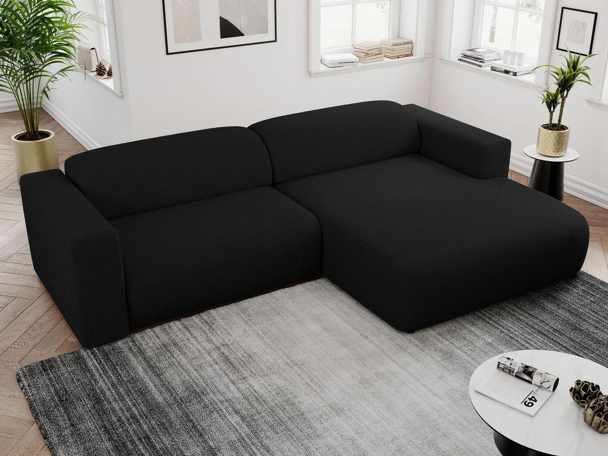 OFERTA WYCOFANA ECKSOFA PASADENA Schwarz Bouclé Rechts Seite - Schwarz, Kunststoff/Textil (288/180cm) - MKS