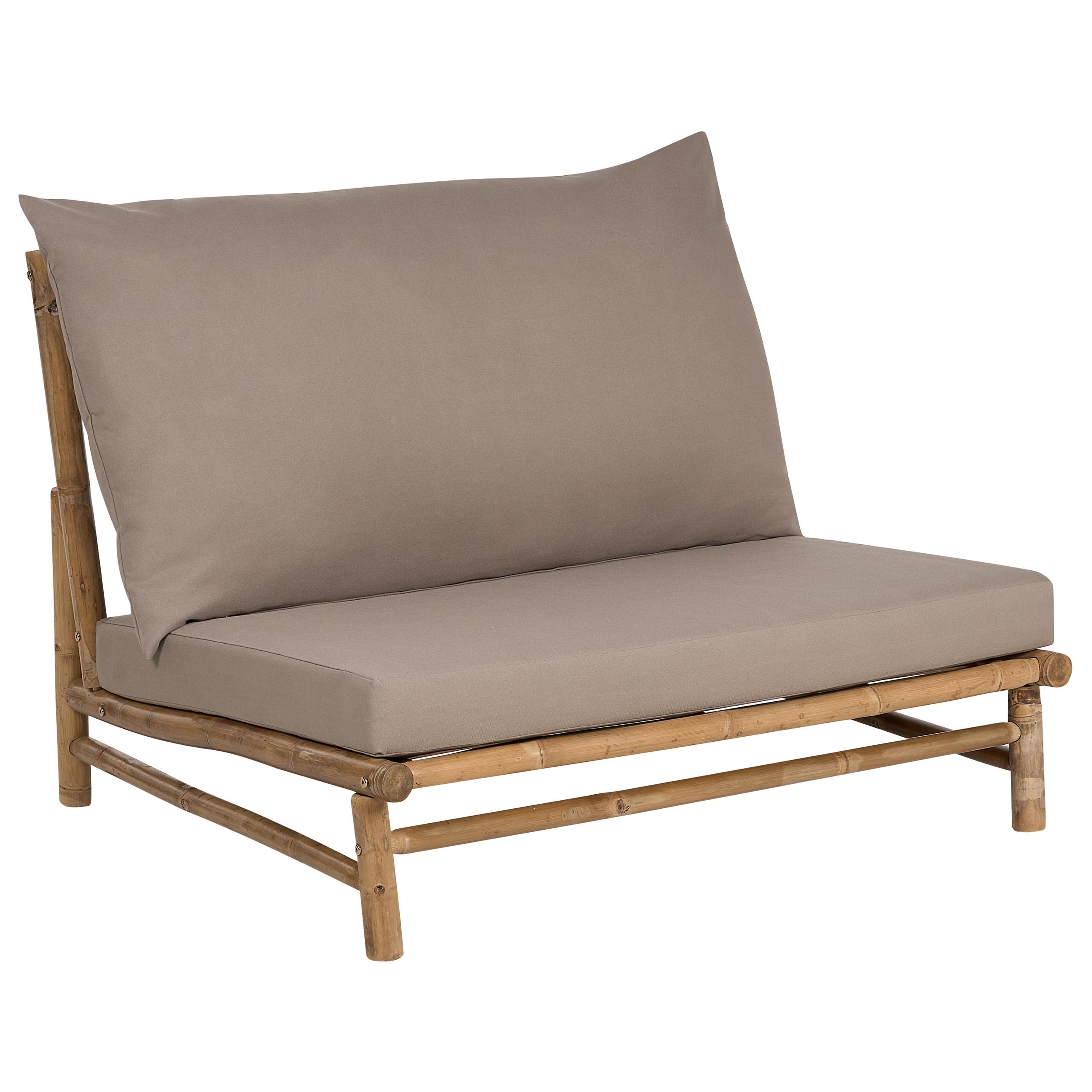 GARTENSESSEL Massivholz Taupe Todi - Taupe/Hellbraun, Holz (97/74/85cm) - Beliani