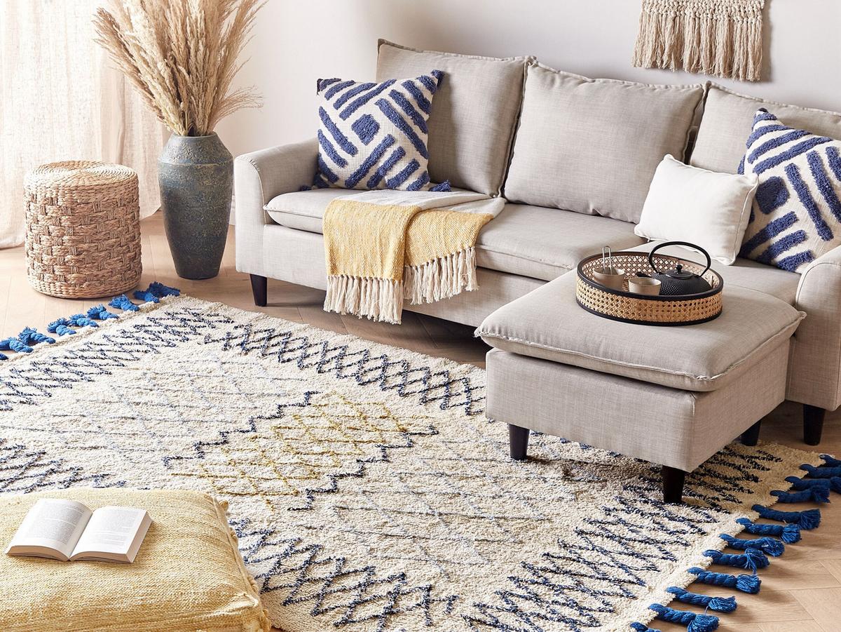 KURZFLOR-TEPPICH Erzincan 230/160 cm - Beige, Textil (160/230cm) - Beliani