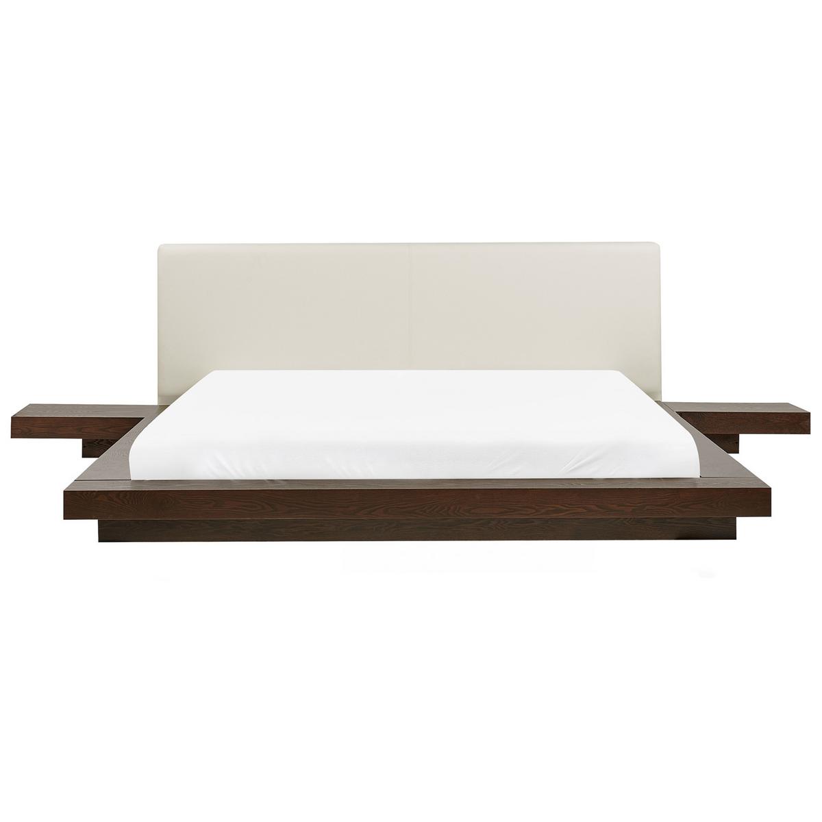 BETT mit Lattenrost 180/200 cm Dunkler Holzfarbton Zen - Dunkelbraun, Holzwerkstoff (180/200cm) - Beliani
