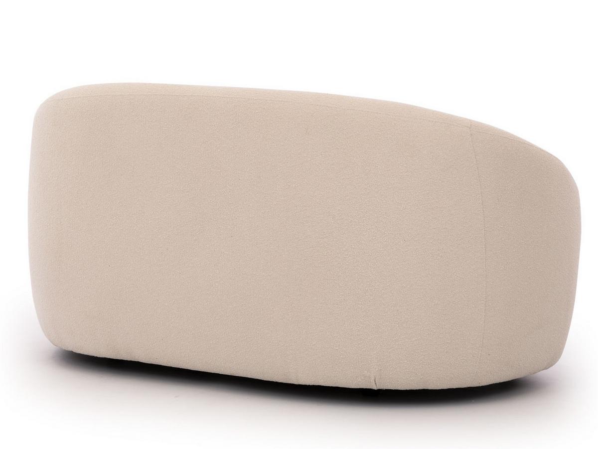 2-SITZER-SOFA Roundi Cremeweiß Bouclé - Creme/Schwarz, Holz/Kunststoff (150/76/80cm) - S-Style Möbel