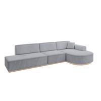 ECKSOFA Ottomane Rechts ARRIO-L2 - 328x171x83 cm Hellgrau - Grau, Holzwerkstoff/Textil (328/171cm) - ALTDECOR