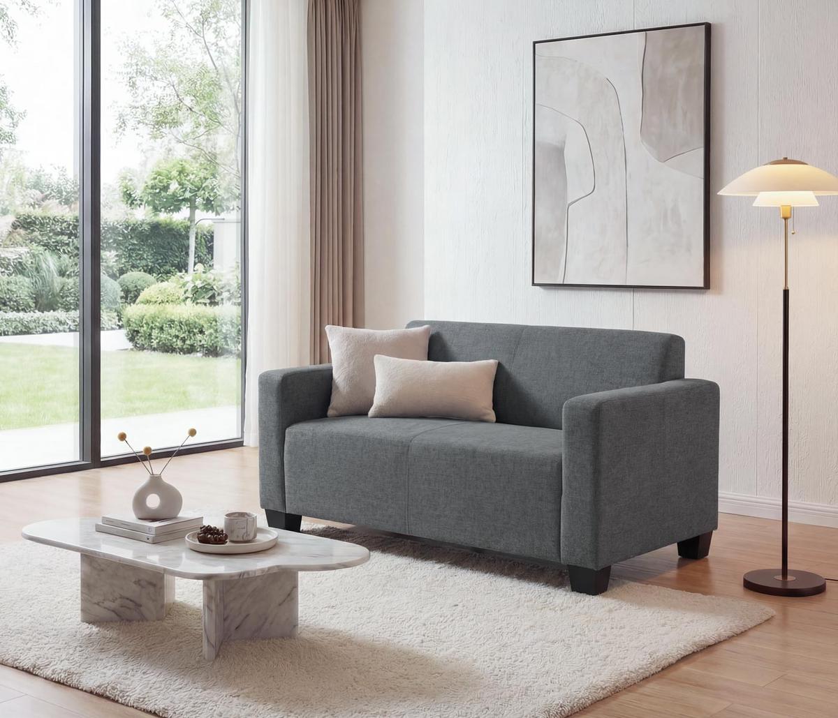 2-SITZER SOFA COUCH LOUNGESOFA Grau - Grau, Textil (136/76/72cm) - MCW
