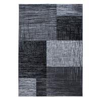 TEPPICH Kurzflor INN in Schwarz, abstrakt kariert, 120 x 170 cm - Schwarz, Textil (120/170cm) - KADIMA DESIGN