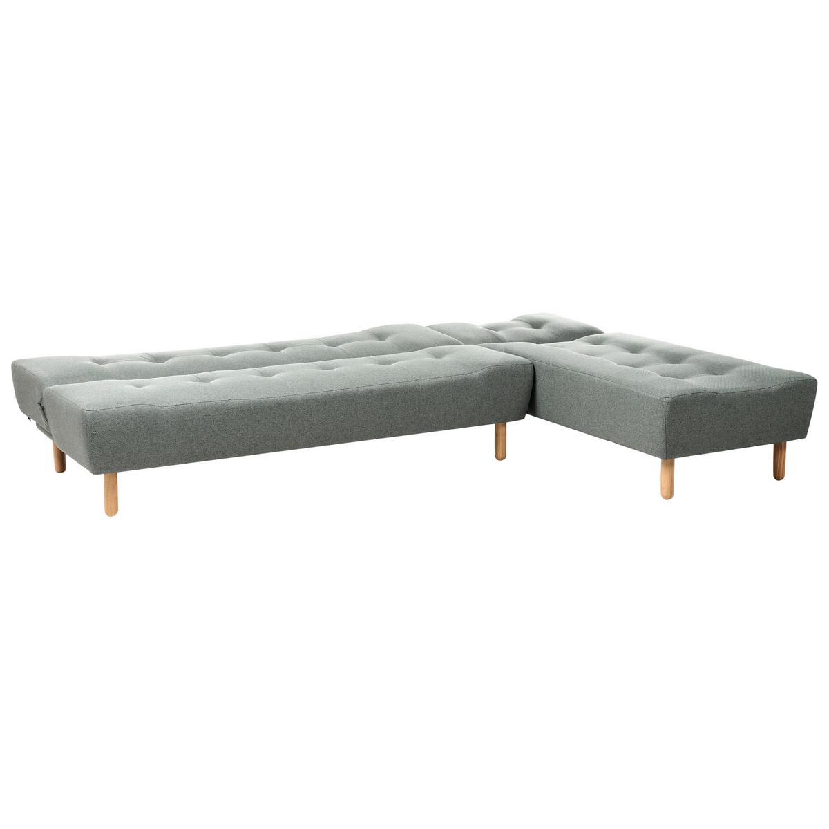 ECKSCHLAFSOFA Modul 4-Sitzer Stoff Grün linksseitig Alsten - Braun/Grün, Textil (258/161cm) - Beliani