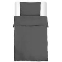 BETTWÄSCHE Julie 155/220 cm + Kissenbezug 80/80 cm Anthrazit Renforcé - Anthrazit, Textil (155/220cm)