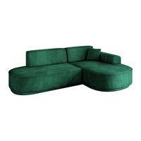 ECKSOFA Ottomane Rechts MARI-L1-v3 - 243x171x83 cm Grün Velours - Schwarz/Grün, Holzwerkstoff/Kunststoff (171/243cm) - ALTDECOR