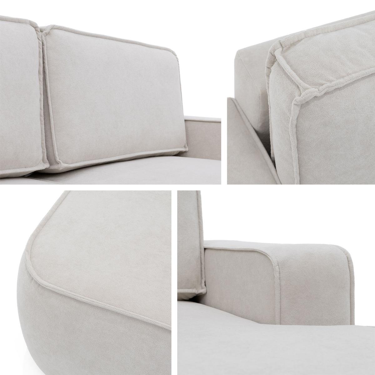 ECKSOFA Mono, Seite: Links - Hellbraun/Schwarz, Holz/Kunststoff (260/168cm) - MIRJAN24