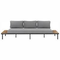GARTENSOFA 3-Sitzer Akazienholz Dunkelgrau Fivizzano - Dunkelgrau/Braun, Holz (266/78/69cm) - Beliani