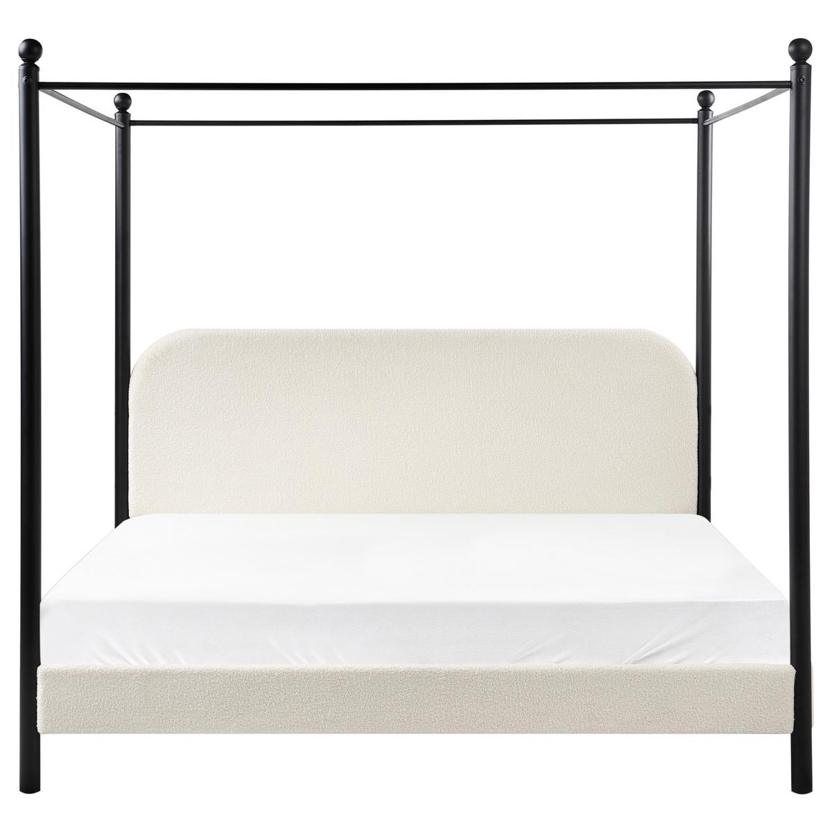 HIMMELBETT 180x200 cm Weiß Dannemois - Creme, Textil (180/200cm) - Beliani