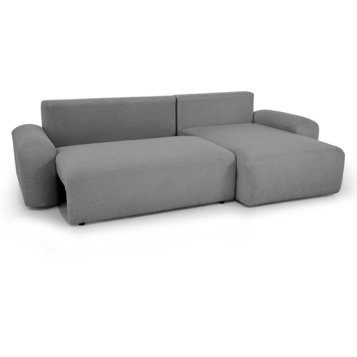 ECKSCHLAFSOFA Noel mit universelle Ottomane, Grau - Dunkelgrau/Schwarz, Textil (280/163cm) - Beautysofa