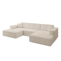 WOHNLANDSCHAFT IREA-U1-v4 - 301x165x77 cm Beige - Beige, Holzwerkstoff/Textil (301/77/165cm) - ALTDECOR