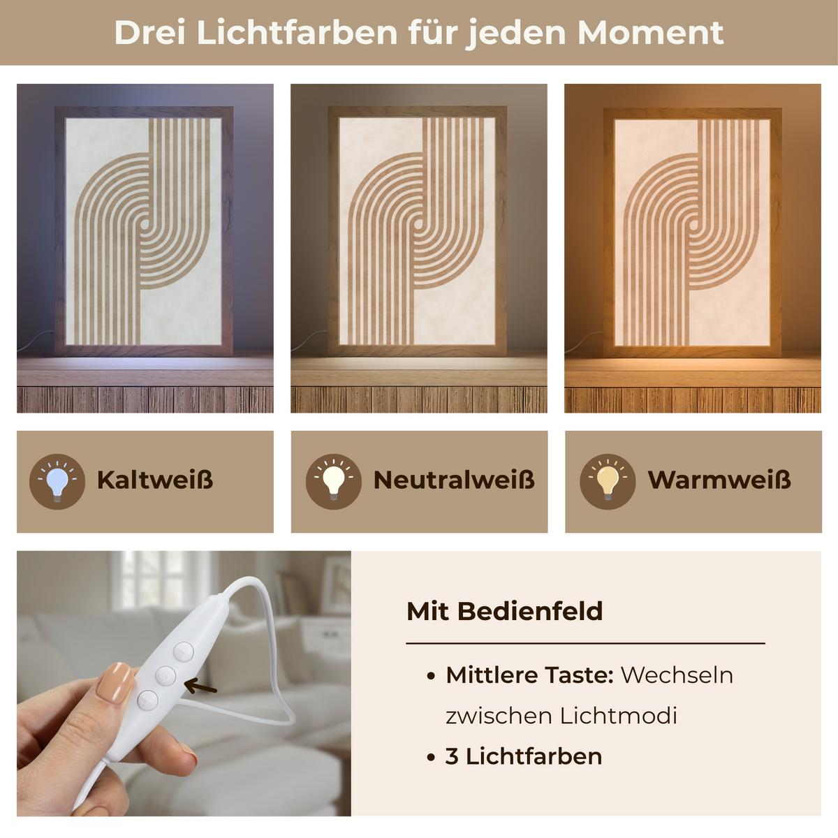 WANDLEUCHTE Symmetrische Biegung - kupferfarbig 20x30 cm - Beige, Holzwerkstoff (20/30/8cm) - OnlyWow