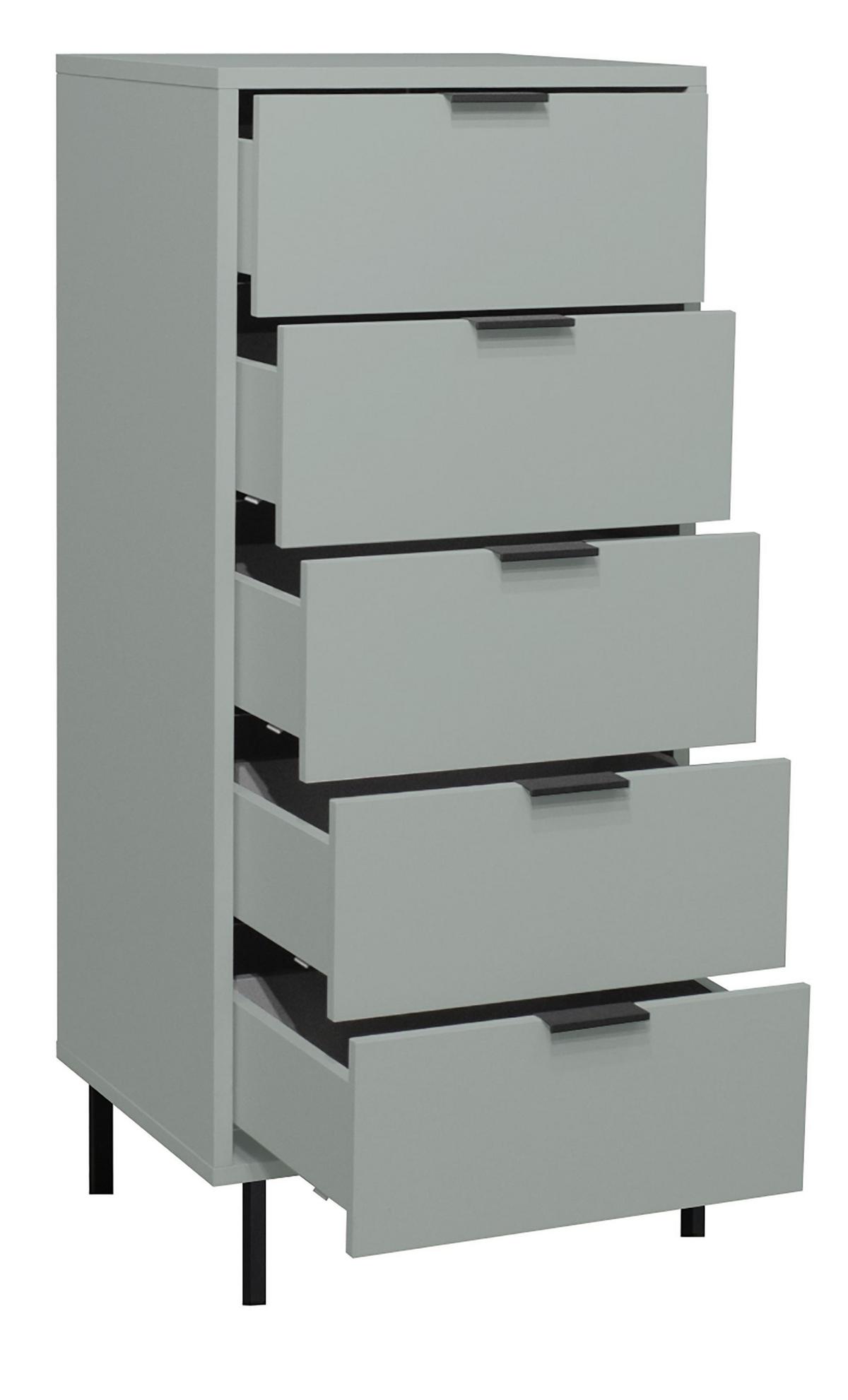 KOMMODE Erna 51x45x123 Pinie Green matt Lack - Grün, Holzwerkstoff (51/123/45cm) - 58aufmkessel