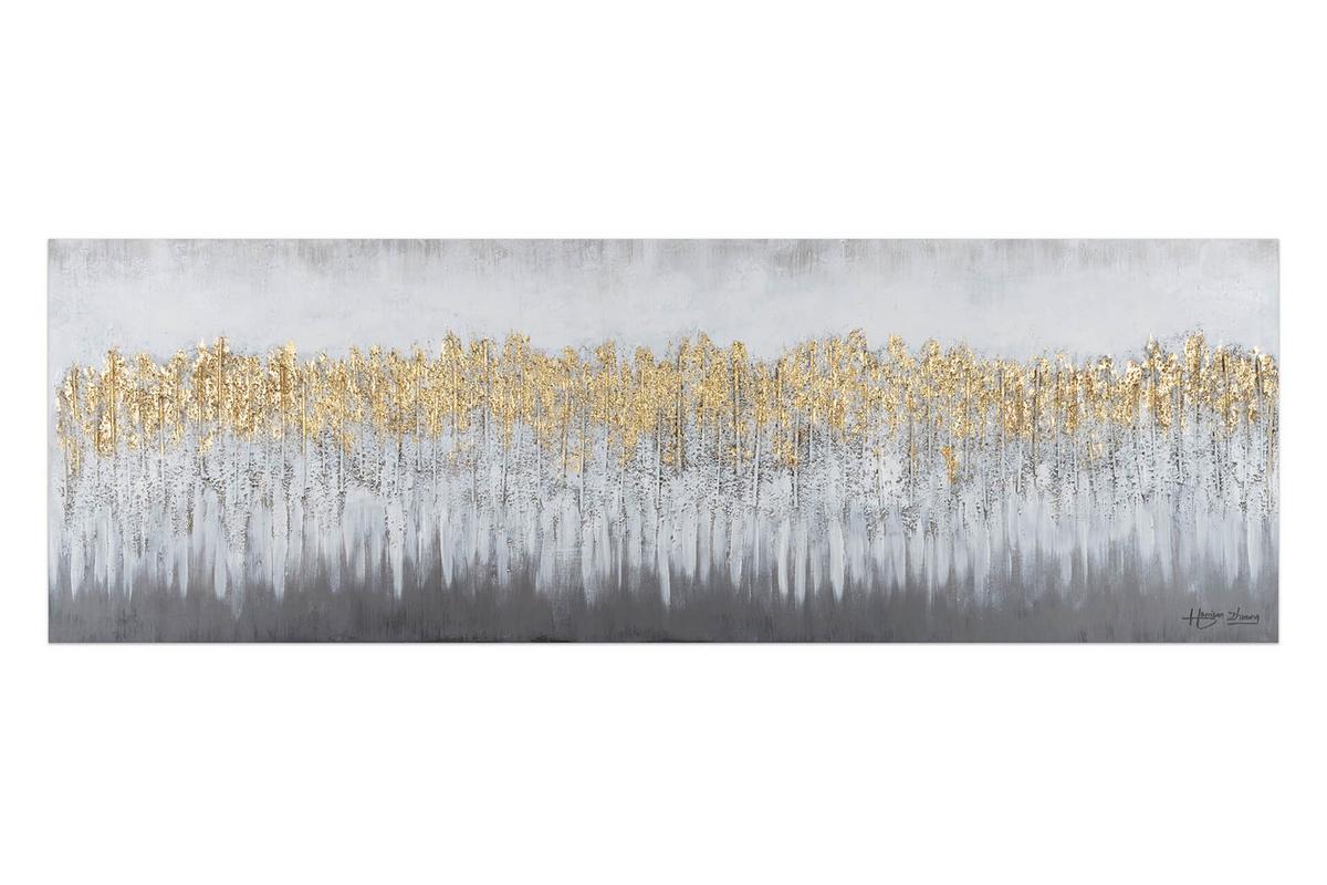 ACRYLBILD HANDGEMALT 150/50 cm - Grau, Holz/Textil (150/50cm) - KUNSTLOFT