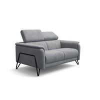 SOFA RODEN 2-Sitzer, hellgrau, Veloursstoff - Hellgrau, Holz/Textil (152/82/103cm) - Wozimo