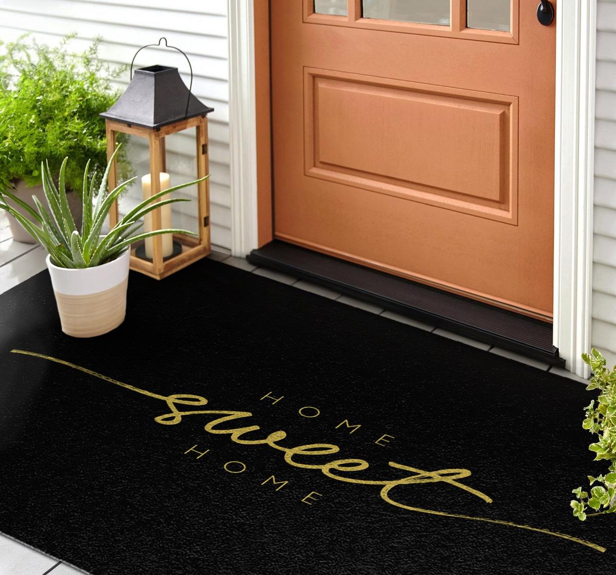 FUSSMATTE 150 x 100 cm Sweet Home - Gelb/Schwarz, Textil (150/100cm) - TULUP