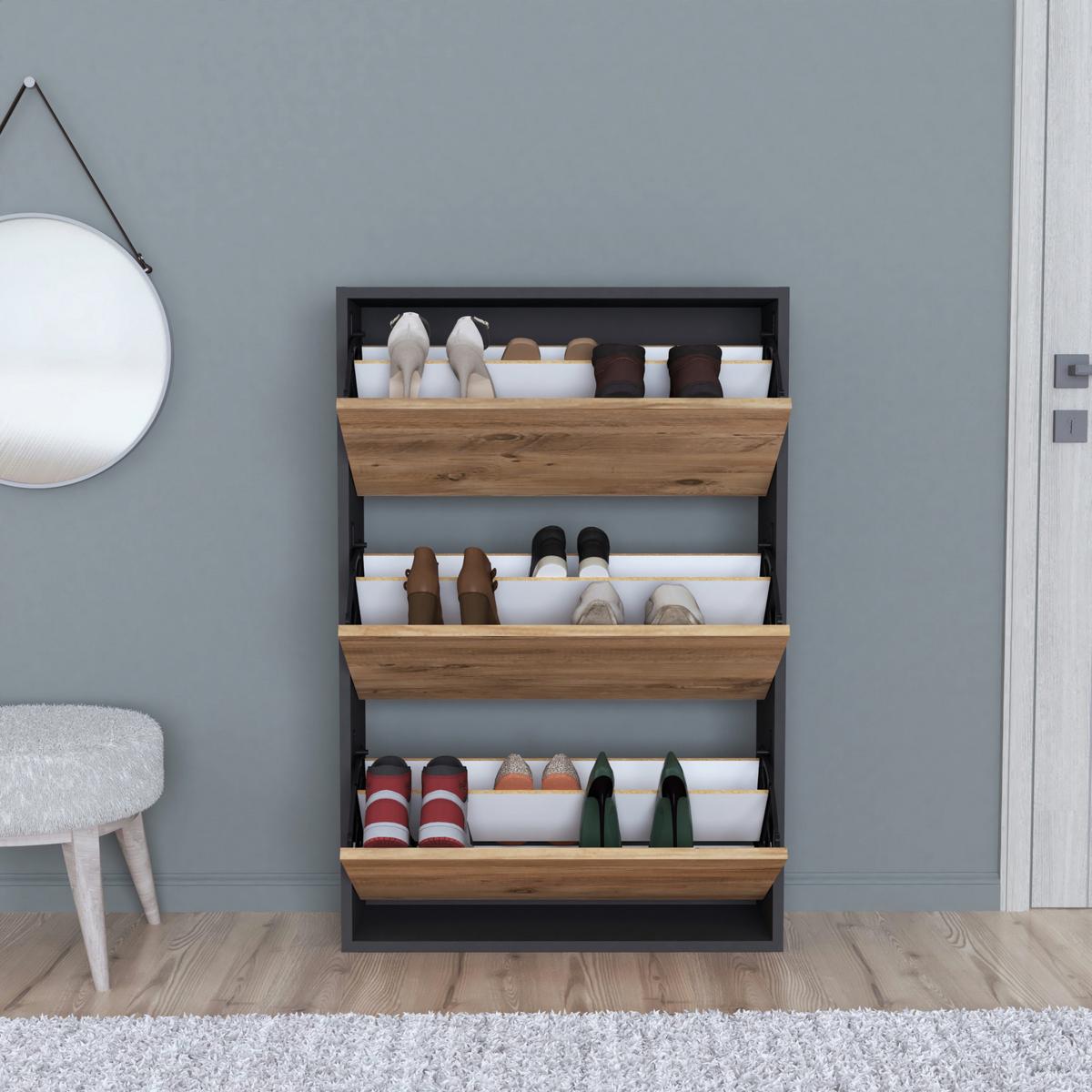 SCHUHKIPPER Aurskog - Braun, Holzwerkstoff (73.5/110/24cm) - [en.casa]