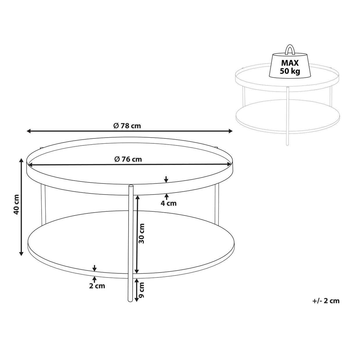 COUCHTISCH Dunkelbraun Lander - Dunkelbraun, Holzwerkstoff (78/78/40cm) - Beliani
