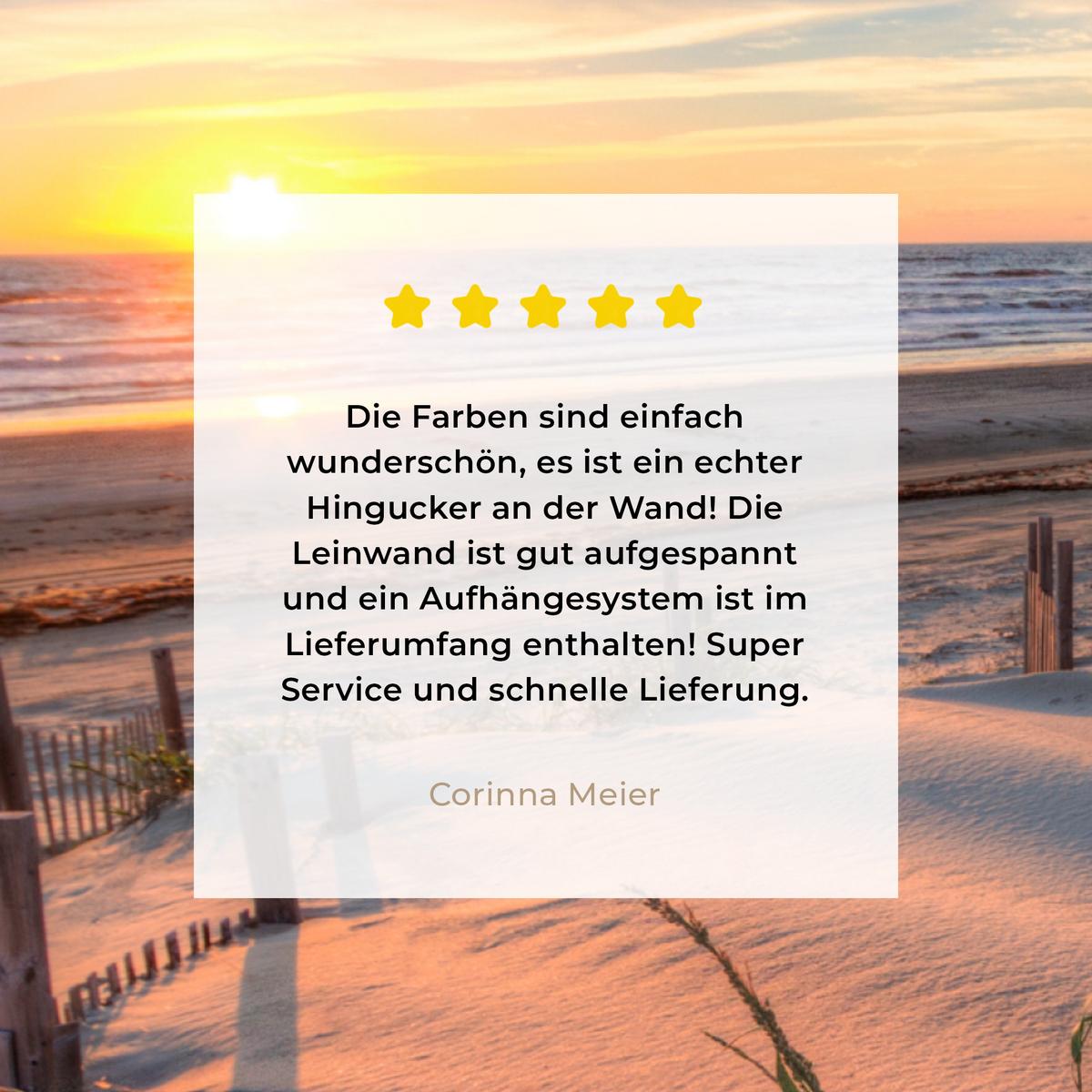 LEINWANDBILD Strand - Meer - Düne - Sonnenuntergang - Landschaft Wandbild Wohnzimmer 50x50 cm - Beige, Textil (50/50cm) - MuchoWow