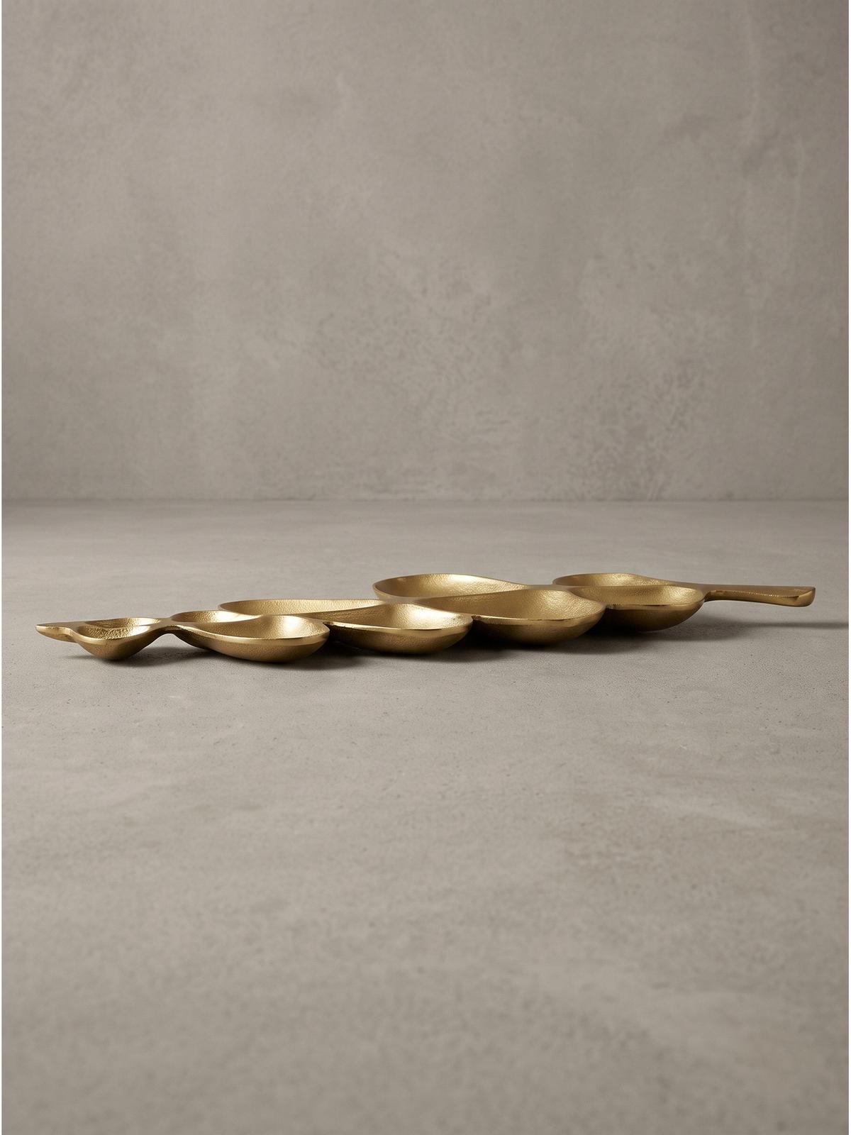 DEKOSCHALE NUMANA, Aluminium, handgefertigt, Gold, 60,5 x 17,5 x 3 cm - Goldfarben, Metall (3cm) - KADIMA DESIGN