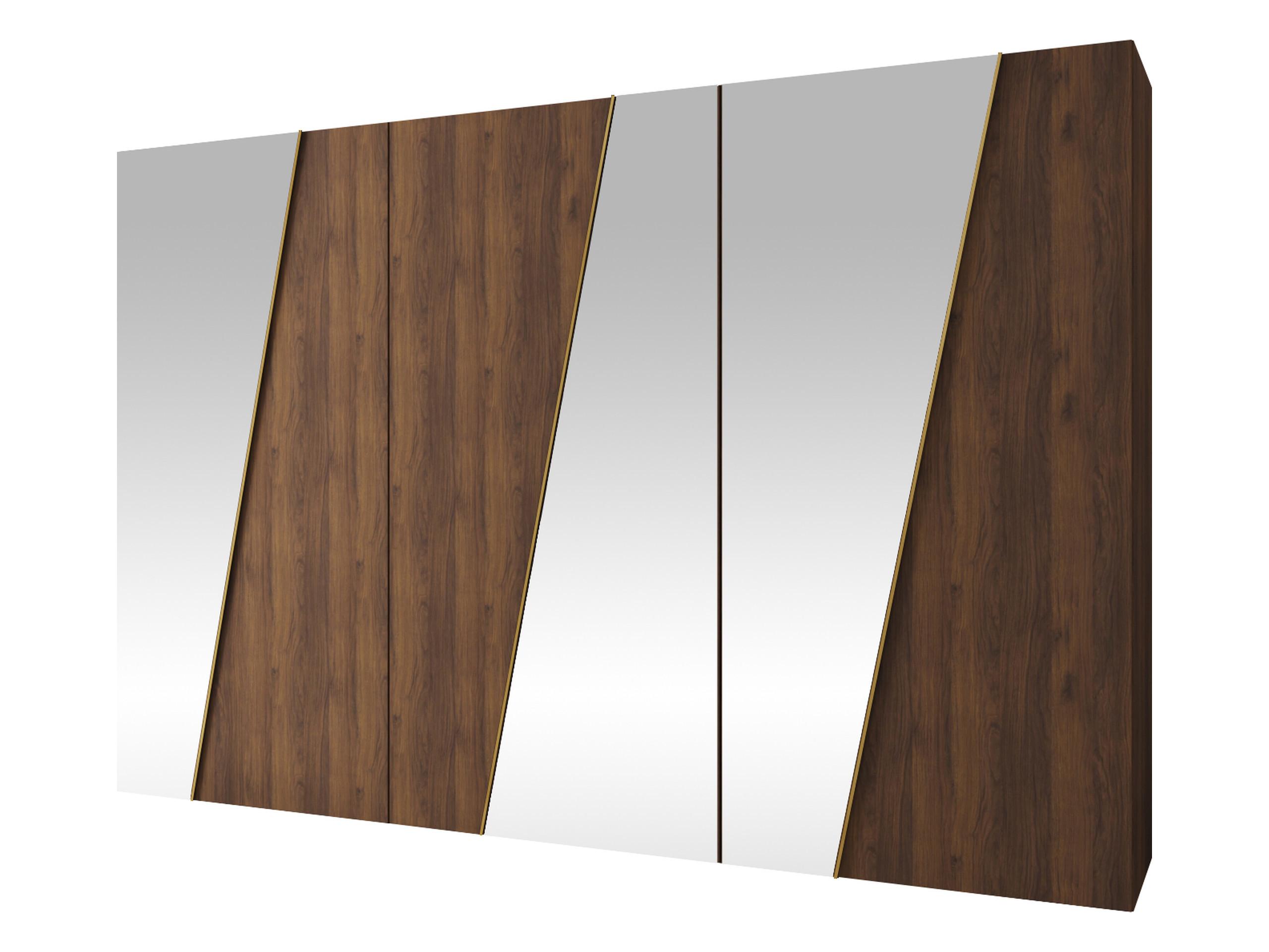 DREHTÜRENSCHRANK Zen 3L 300 cm - Goldfarben/Nussbaumfarben, Holzwerkstoff/Kunststoff (300/202/50cm) - MIRJAN24