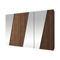 DREHTÜRENSCHRANK Zen 3L 300 cm - Goldfarben/Nussbaumfarben, Holzwerkstoff/Kunststoff (300/202/50cm) - MIRJAN24