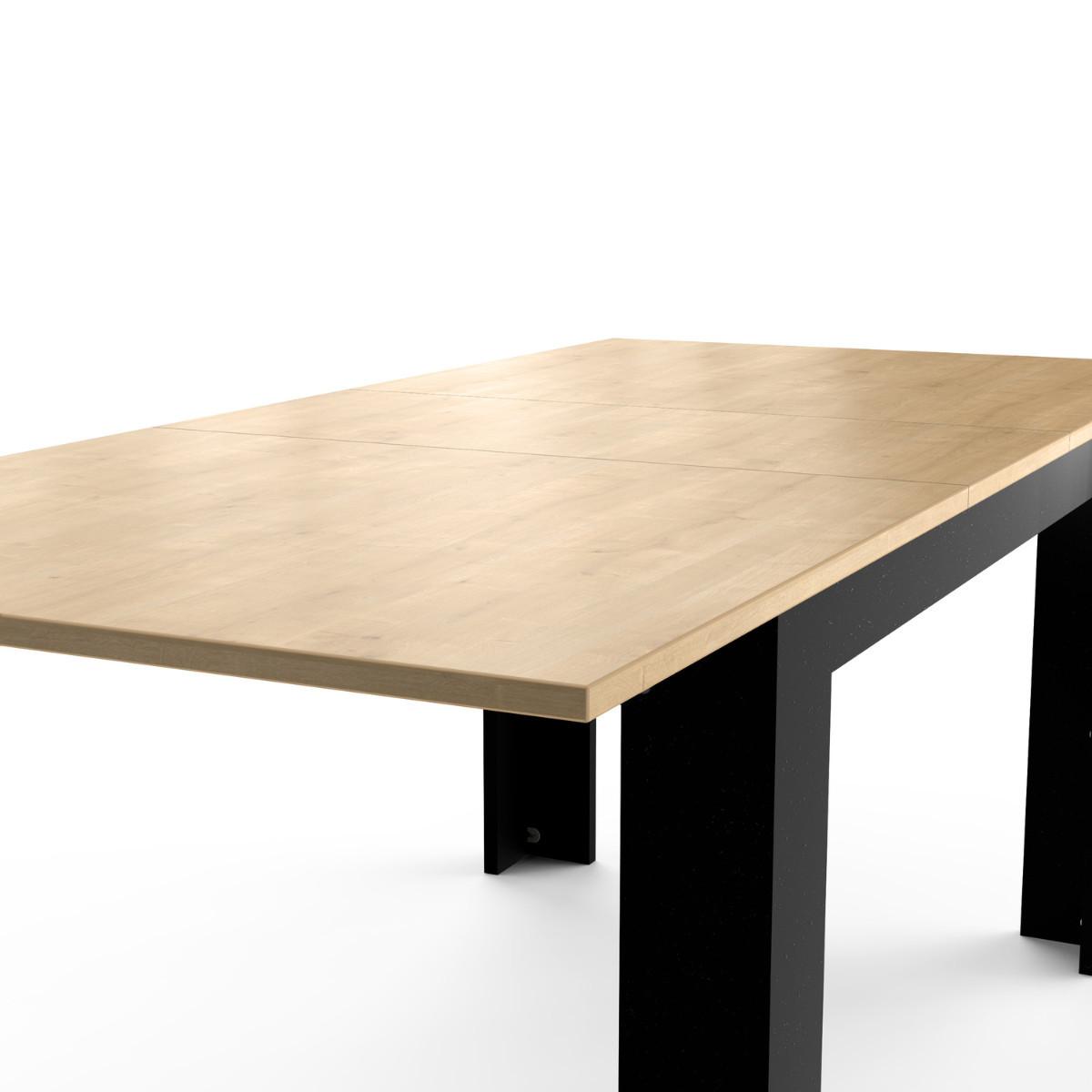 TISCH von 160 bis 200 cm in hamilton-eiche dekor und mattem schwarz - craft 160/90/77 cm - Eschefarben, Holzwerkstoff (23.8/90/77cm) - Calicosy
