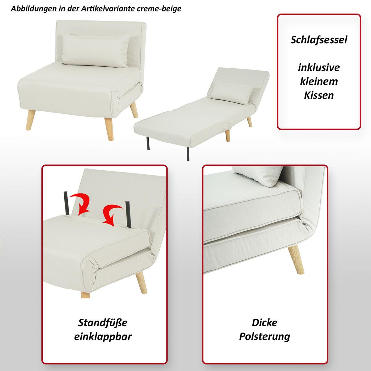 SCHLAFSESSEL Anthrazit - Anthrazit, Textil (75/77/70cm) - MCW