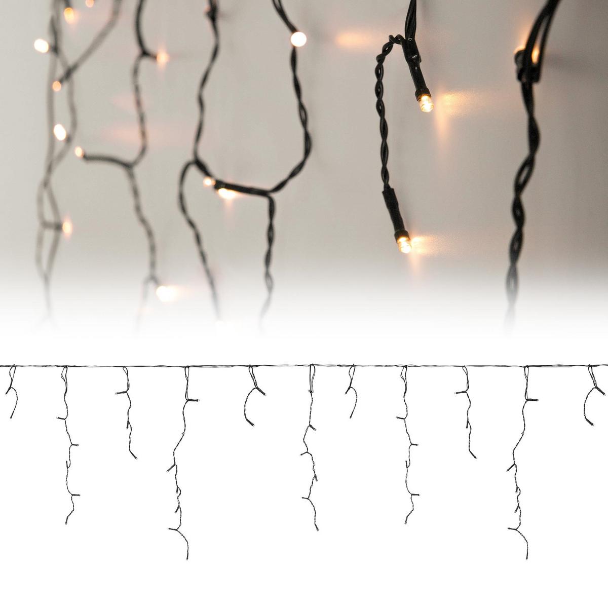 LICHTERKETTE Vorhang 1200 cm mit 360 LED Warmweiß - Schwarz, Kunststoff (1500cm) - ECD-Germany