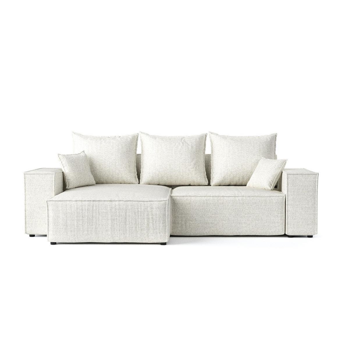 ECKSOFA SENSO mit Schlaffunktion Hellbeige im City Stoff - Beige/Schwarz, Holz/Holzwerkstoff (255/148cm) - AltaBeds