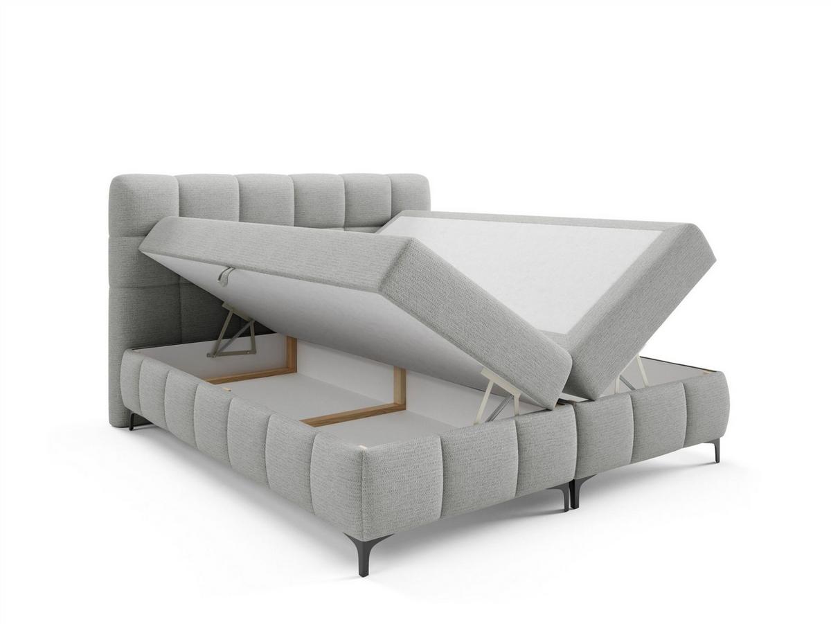 BOXBETT Sophie In Aragon - Hellgrau, Holzwerkstoff/Textil (100/200cm) - Fun Möbel