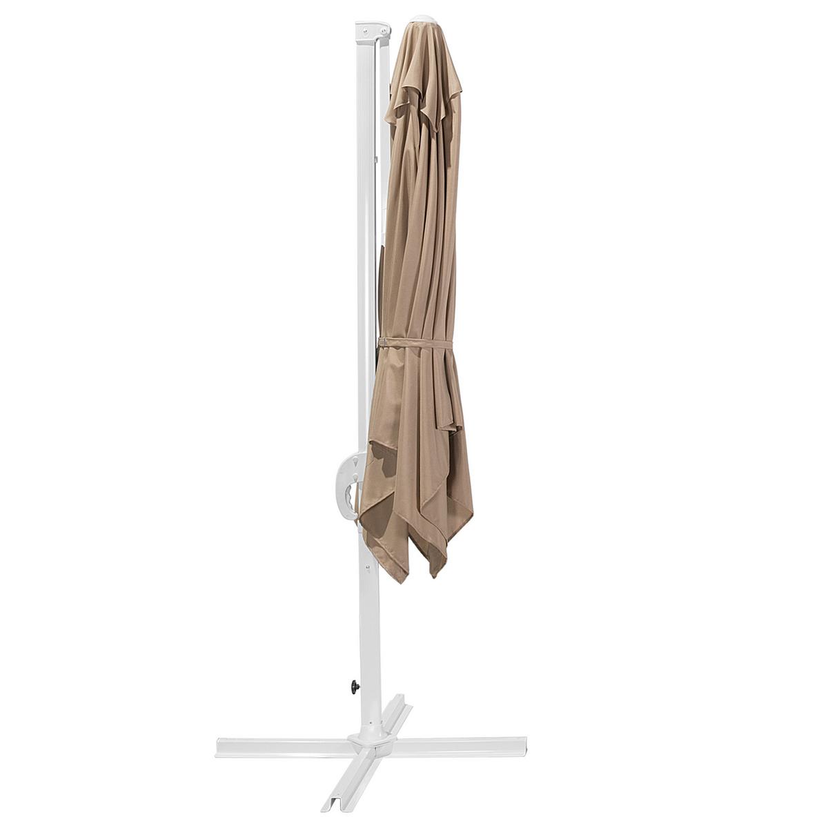 AMPELSCHIRM sandbeige/weiß 250/250/235 cm Monza - Beige/Weiß, Textil (250/250cm) - Beliani