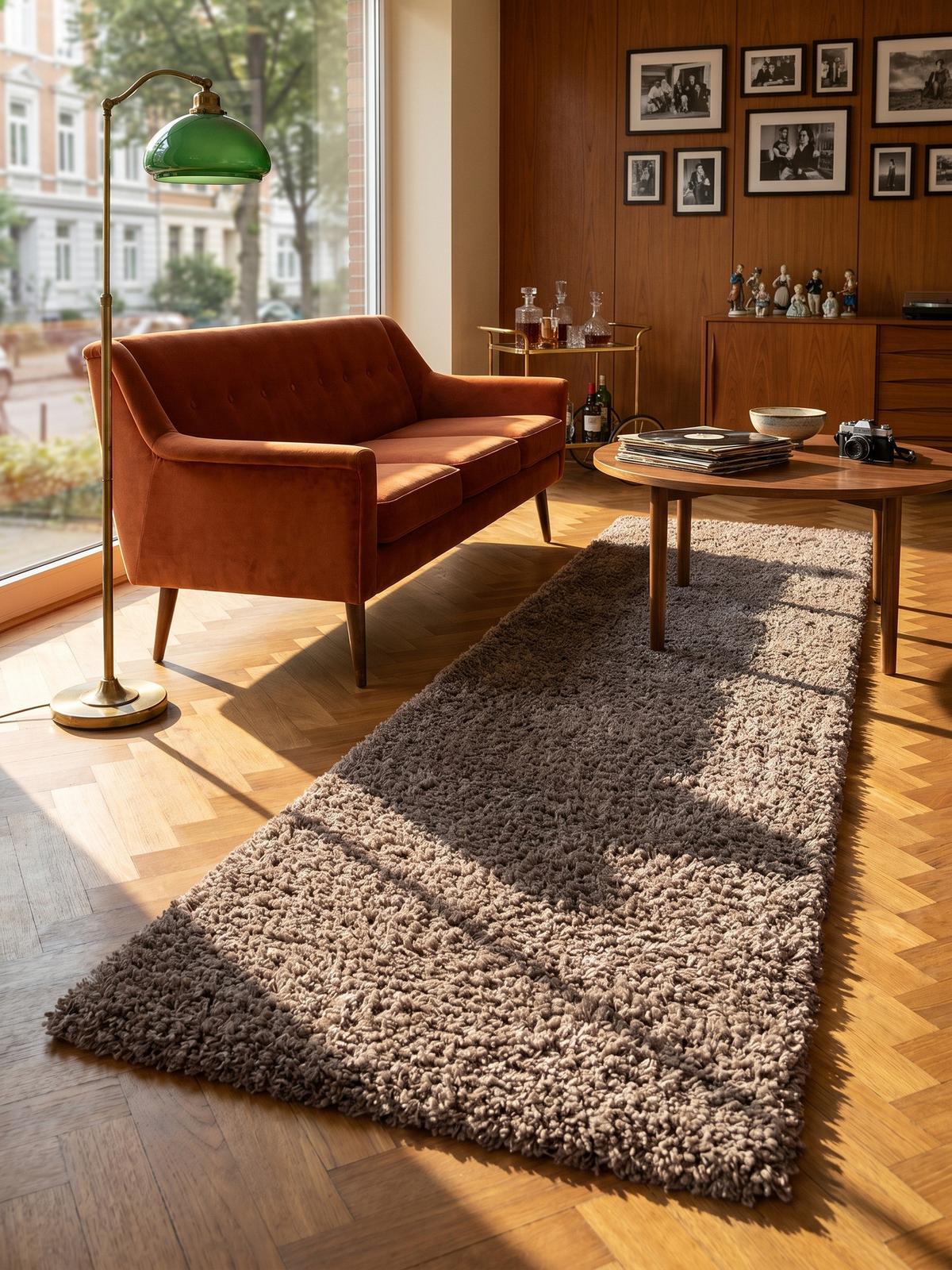 HOCHFLORTEPPICH RHEIN, einfarbig, aus Polypropylen, Taupe, 80 x 150 cm - Braun, Textil (80/150cm) - KADIMA DESIGN