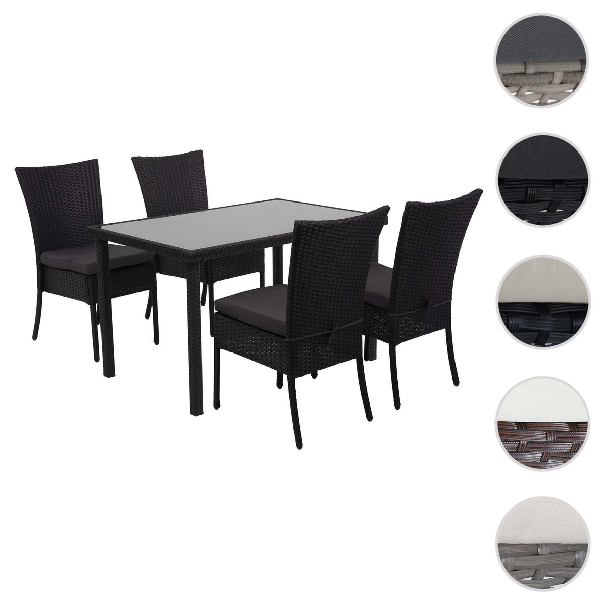 GARNITUR Schwarz, Anthrazit 5-teilig-Set - Anthrazit/Schwarz, Kunststoff - MCW