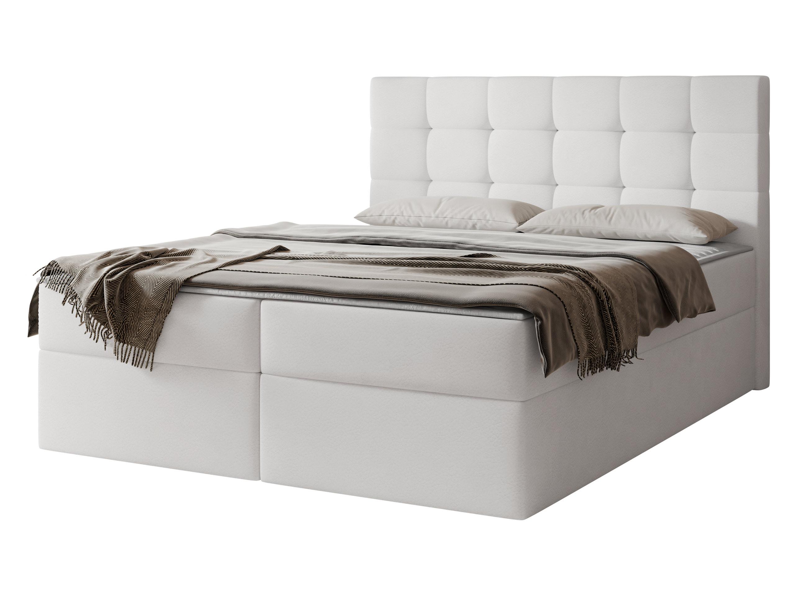 BOXBETT Luanda - H3 - Weiß, Holzwerkstoff/Textil (160/200cm) - MIRJAN24