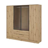 DREHTÜRENSCHRANK CATERINA 206/200/51 cm 4-türig Eiche Artisan - Eiche Artisan, Holzwerkstoff (206/200/51cm) - MASSENO