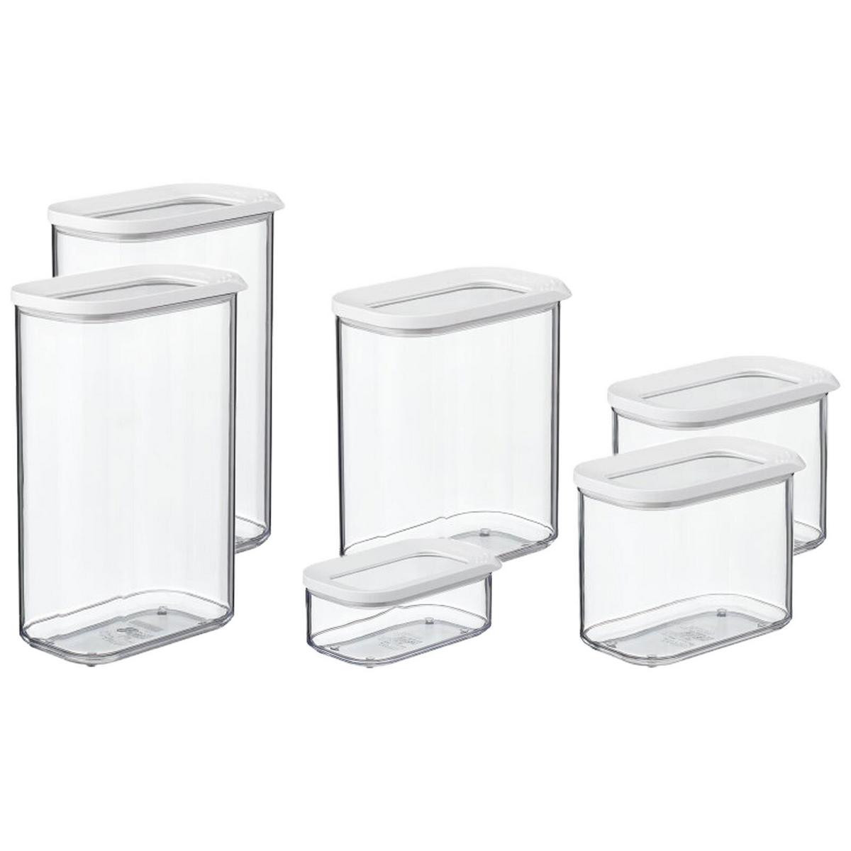 VORRATSDOSEN Modula weiß 6-tlg. - Weiß, Kunststoff (2/2/2cm) - Mepal