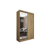 SCHWEBETÜRENSCHRANK PATRIZIA 120/216/61 cm 2-türig mit Spiegel Eiche Artisan - Eiche Artisan, Holzwerkstoff (120/216/61cm) - MASSENO