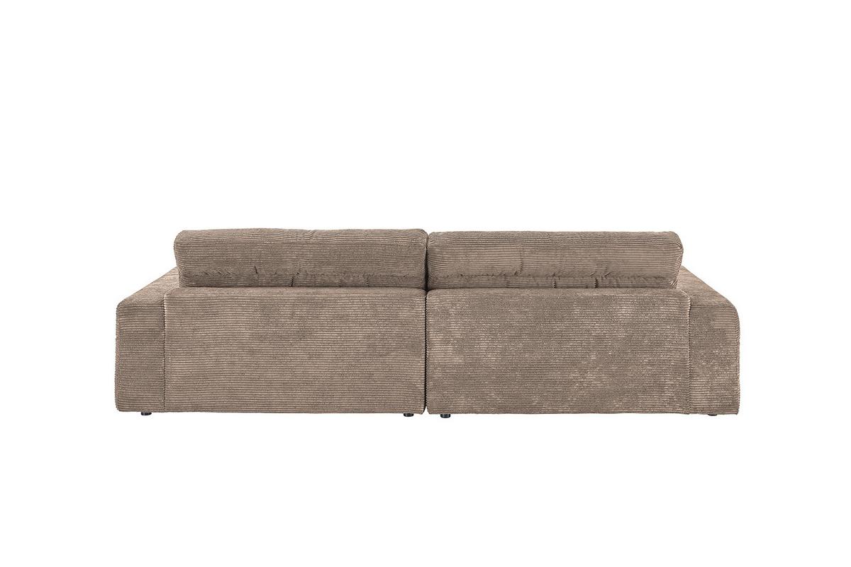 ECKSOFA LANA SOFA Taupe Cord - Taupe/Schwarz, Textil (296/205cm) - KAWOLA