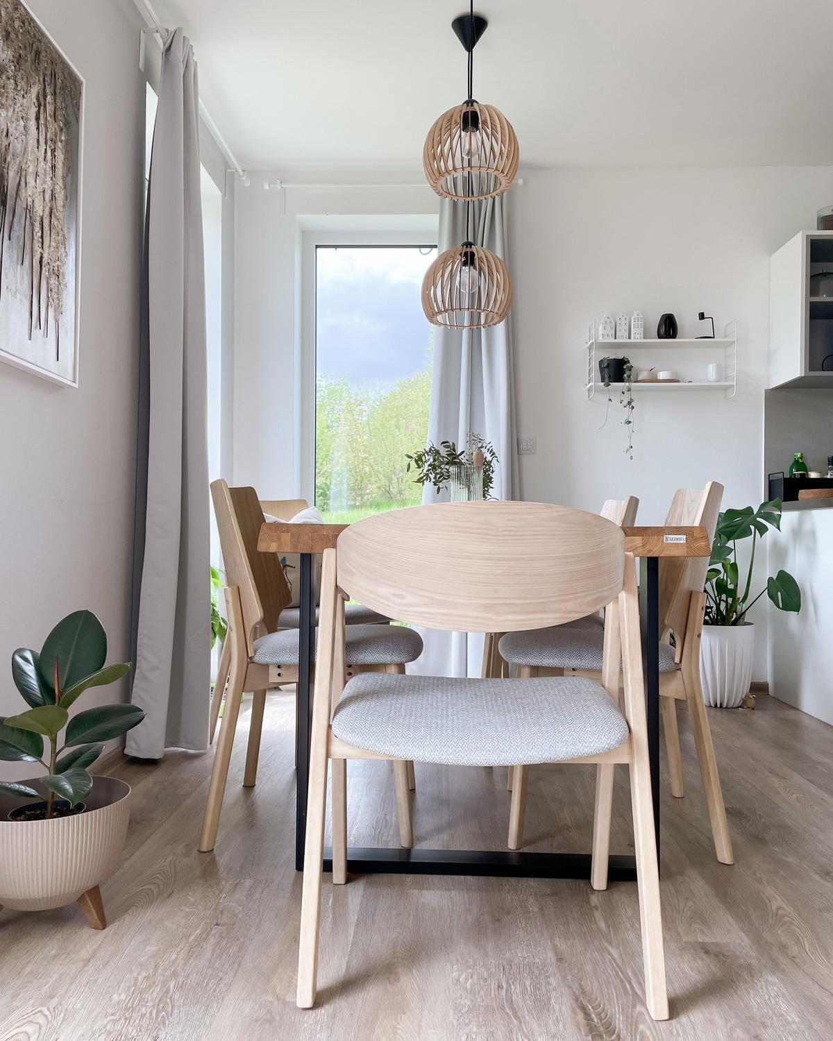 STUHL 2er-Set Holzwerkstoff Heller Holzfarbton/Hellgrau Abee - Hellbraun, Holz/Textil (47/88/46cm) - Beliani