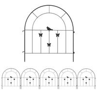 GARTENZAUN 5er Set Stahl Schwarz - Schwarz, Metall (1/70cm) - Outsunny