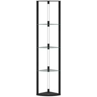 STEHLAMPE MDF Glas Schwarz - Schwarz, Holzwerkstoff (41.5/29.5/162cm) - HOMCOM