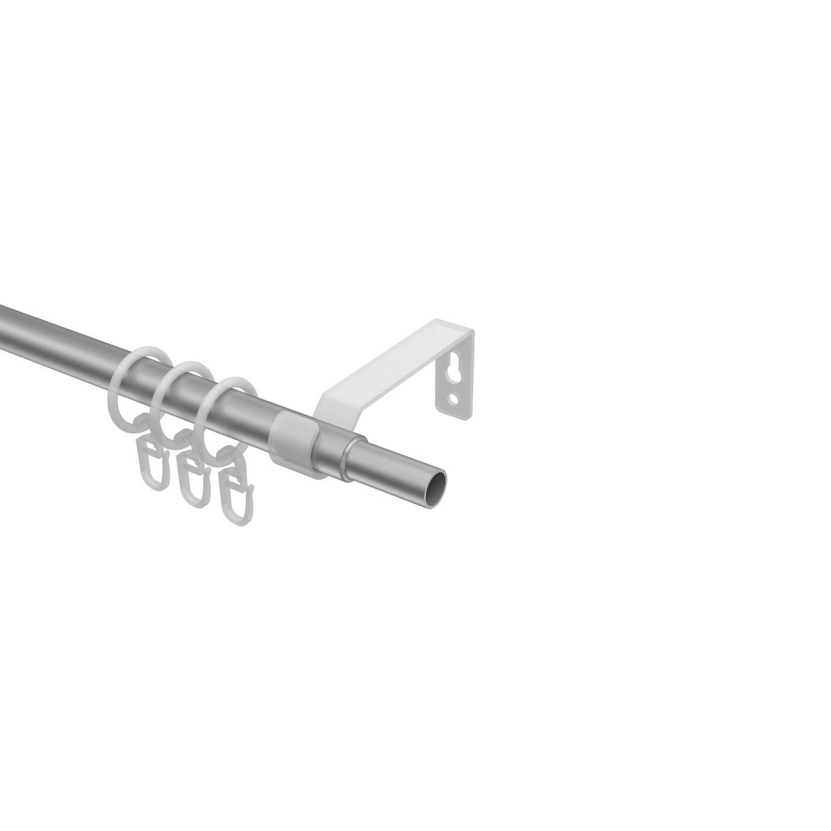 GARDINENSTANGE / TELESKOPSTANGE Hera Lily 70-120 cm, 1-läufig, 16/13 mm Ø Silbergrau - Silberfarben/Alufarben, Kunststoff/Metall (120cm) - INTERDECO