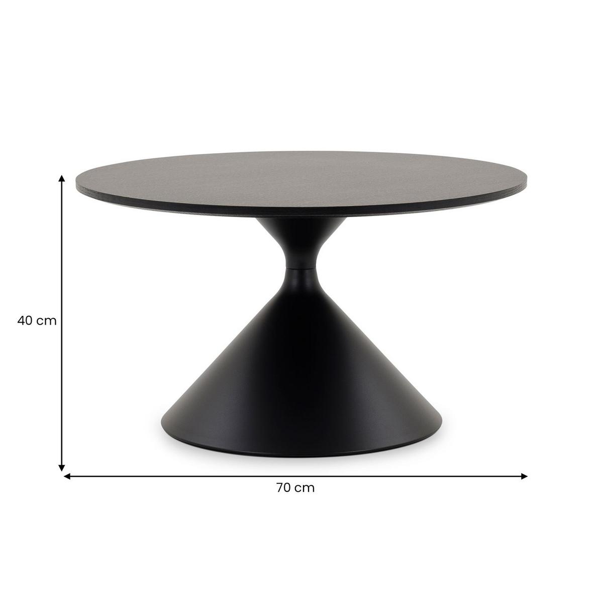 COUCHTISCH SET ISOMA 2er Set schwarz - Schwarz, Metall (70/70/40cm) - IDIMEX