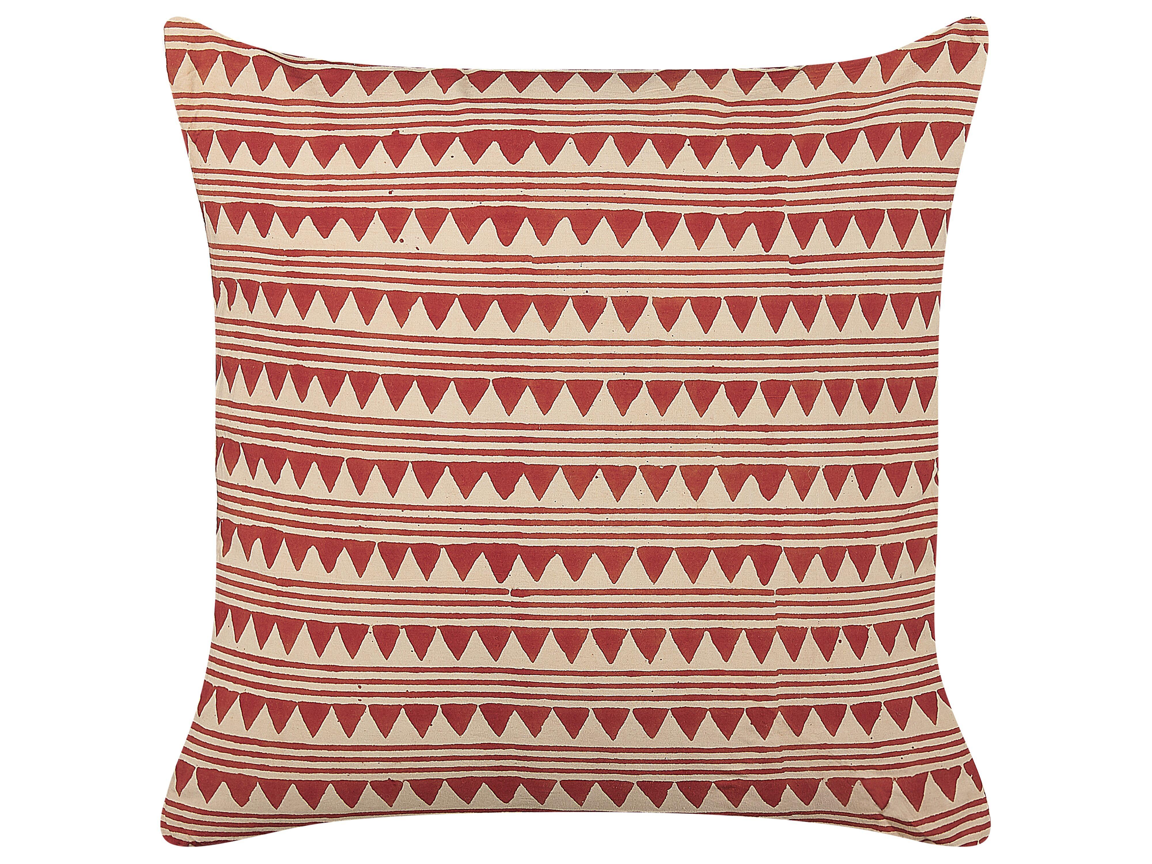 DEKOKISSEN Rot 45/45 cm Deglupta - Rot, Naturmaterialien/Textil (45/45cm) - Beliani