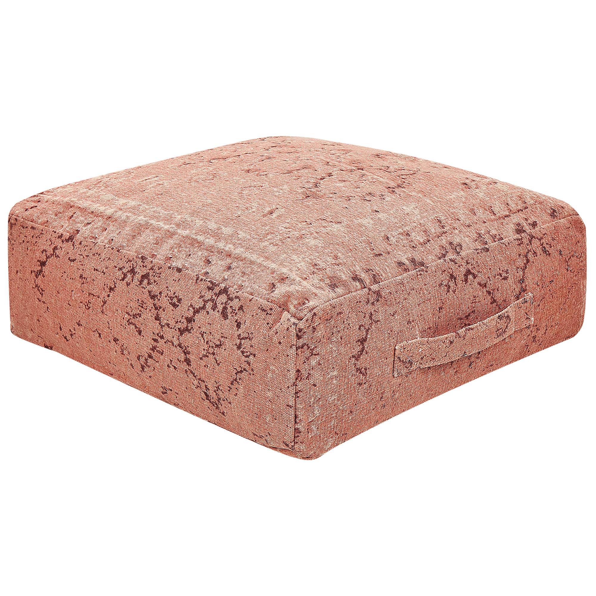 POUF Baumwolle Hellrot Shasa - Hellrot, Textil (50/20/50cm) - Beliani