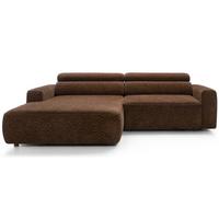 ECKSOFA Fando Braun Chenille - Schwarz/Braun, Kunststoff/Textil (252/182cm) - Selsey
