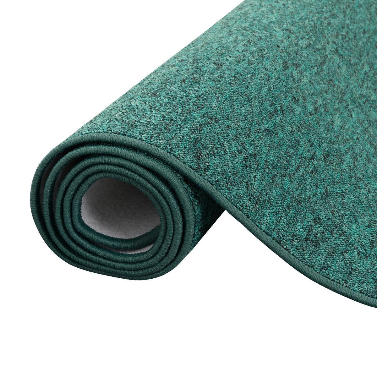 FEINSCHLINGEN VELOUR LÄUFER TEPPICH STRONG - Petrol, Textil (80/240cm) - Snapstyle