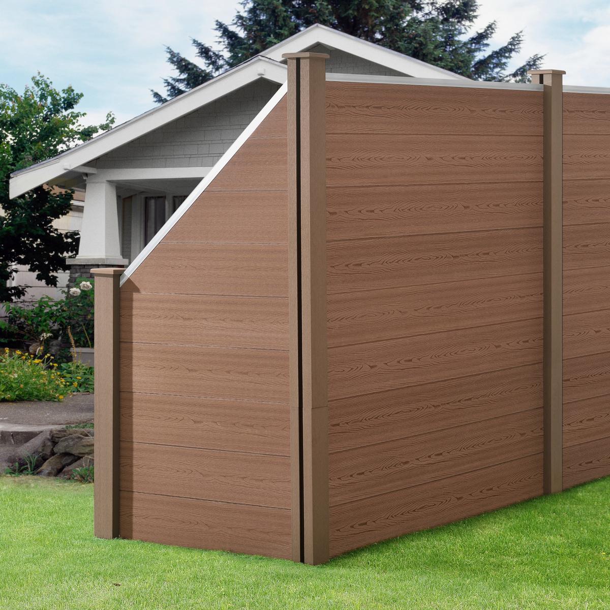 GARTENZAUN Schrägel - Braun, Kunststoff (973/183cm) - NEU.HOLZ